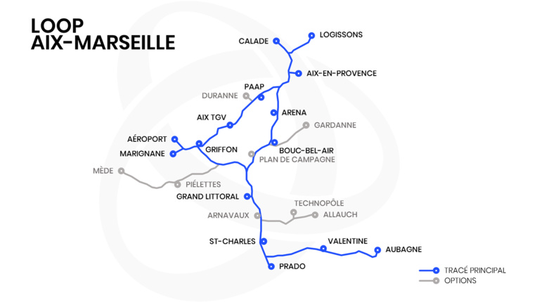 La Loop disposerait de quinze stations (carte : Loop AM)