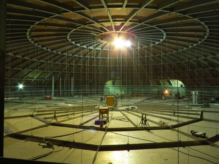 Le toit du réservoir est supporté par une charpente métallique (Photo JC Barla) Le toit du réservoir est supporté par une charpente métallique (Photo JC Barla)