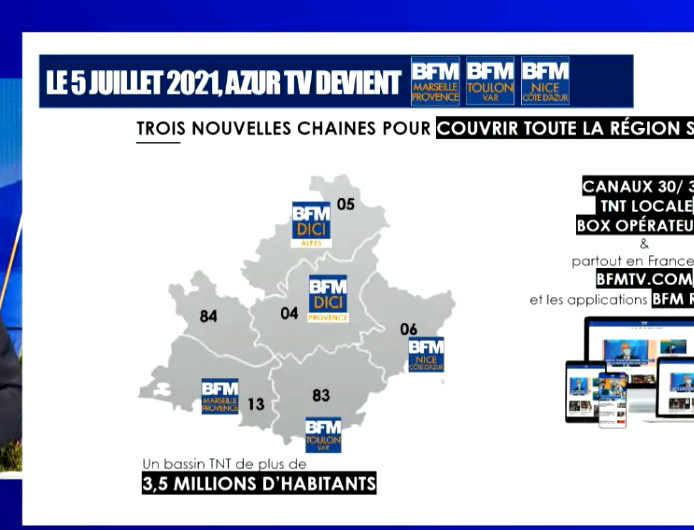 BFM TV poursuit son développement en local à Marseille, Nice et Toulon le 5 juillet