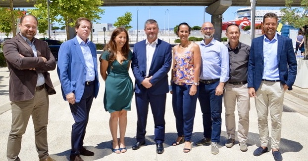 Gérald Kothe, directeur de MSC pour le Sud de la France, élu président de l’Association des agents maritimes et consignataires de navires de Marseille-Fos (AACN) ce 29 juin 2021 entouré des membres du nouveau bureau. ©NBC