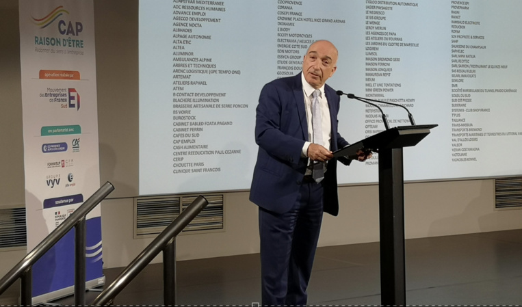Yvon Grosso, président du Medef Sud, a lancé « Cap Raison d’être »   devant un public d’entrepreneurs et d’institutions©DR. Yvon Grosso, président du Medef Sud, a lancé « Cap Raison d’être »   devant un public d’entrepreneurs et d’institutions©DR.