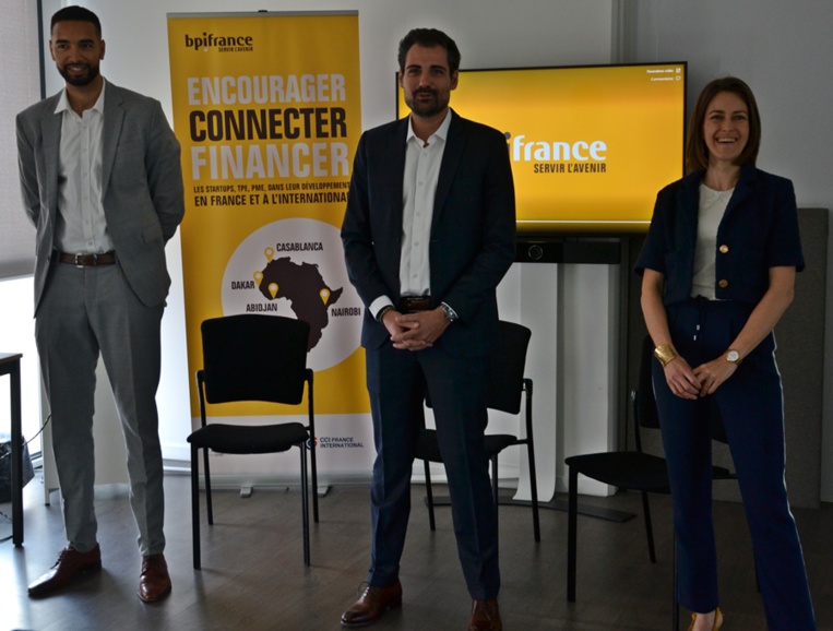 Mourad Chouiqa, Arnaud Floris et Tiny Doucende-Ramirez recevaient Africalink au siège de BpiFrance à Marseille (photo: F.Dubessy)