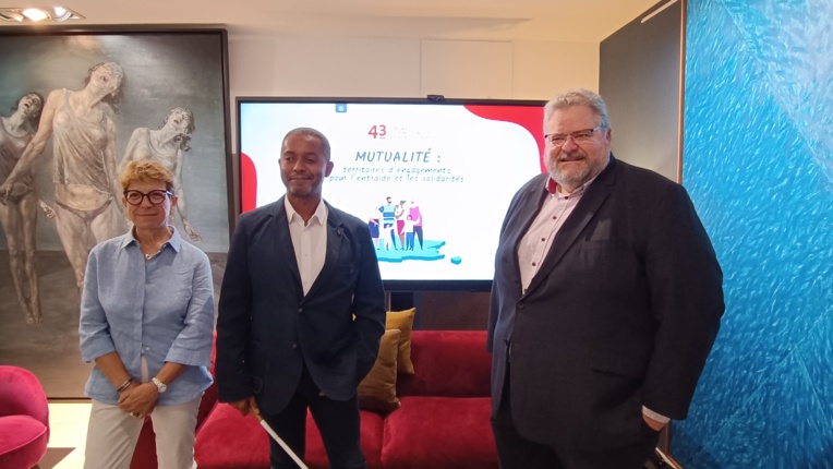 Dominique Joseph (secrétaire générale), Eric Chenut (Président) et Jean-Paul Benoît (Président Sud) placent le congrès national de la Mutualité française sous le signe de la solidarité (photo: F.Dubessy)