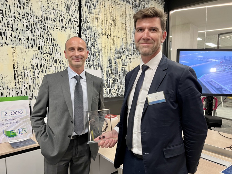 Valère Poulain et Pierre Emmanuel Peyrou respectivement directeur et président d’Abim, lauréat de Ports du Futur. ©NBC Valère Poulain et Pierre Emmanuel Peyrou respectivement directeur et président d’Abim, lauréat de Ports du Futur. ©NBC