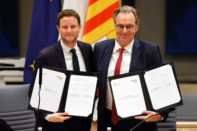 Le ministre des Transports Clément Beaune et le président de la Région Sud Renaud Muselier ©G. Horcajuelo