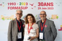 Roland Kazan, Danielle Sionneau et Thierry Berger lors du 30 eme anniversaire de Formasup cp Formasup