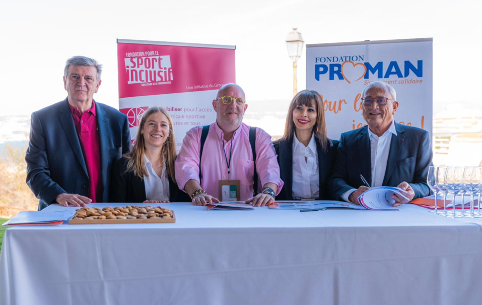 Lors de la récente signature du partenariat, au Palais du Pharo, entre la Fondation pour le Sport Inclusif et l’entreprise Proman©DR