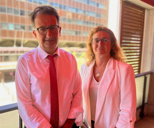 Stéphane Salvetat et Delphine Chouin, co-présidents du Syndicat des transitaires de Méditerranée Rhône-Alpes. ©L.M Stéphane Salvetat et Delphine Chouin, co-présidents du Syndicat des transitaires de Méditerranée Rhône-Alpes. ©L.M