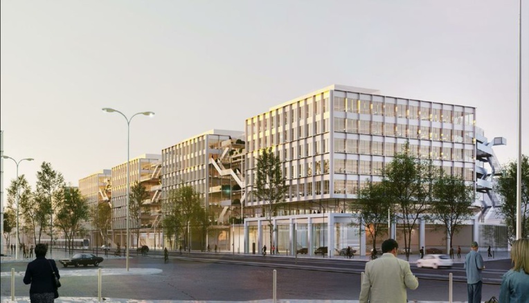 Le Mistral, futur siège d'EDF qui sera érigé par Kaufman & Broad le long du Bd Rabatau (8e) © Leclercq Associés Le Mistral, futur siège d'EDF qui sera érigé par Kaufman & Broad le long du Bd Rabatau (8e) © Leclercq Associés