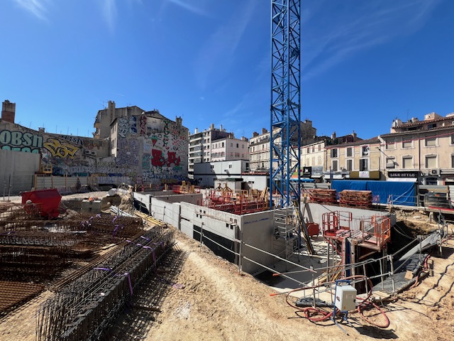 Près du marché du Soleil, du Toyoko Inn et de la Gare Saint-Charles, le campus OMNES Education sort de terre. ©NBC Près du marché du Soleil, du Toyoko Inn et de la Gare Saint-Charles, le campus OMNES Education sort de terre. ©NBC