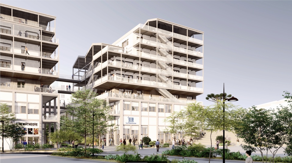 Entrée du campus via la future place Joséphine. ©EncoreHeureux. Entrée du campus via la future place Joséphine. ©EncoreHeureux.