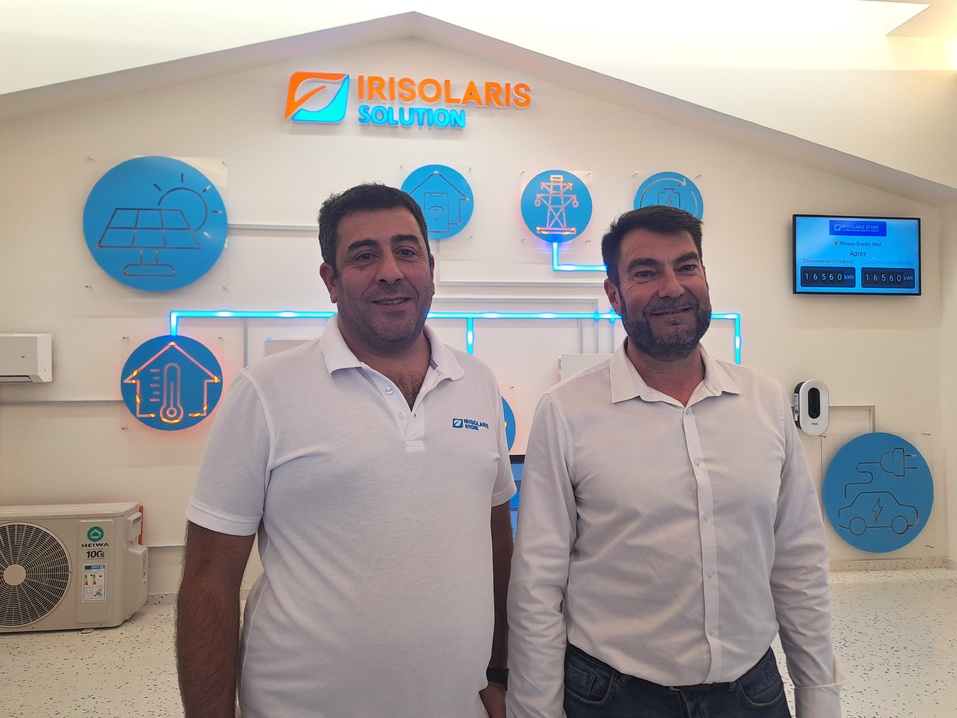 Charles Nucci, président d'Irisolaris, et Sébastien Vilafranca, directeur d'Irisolaris Store. (Photo JC Barla)