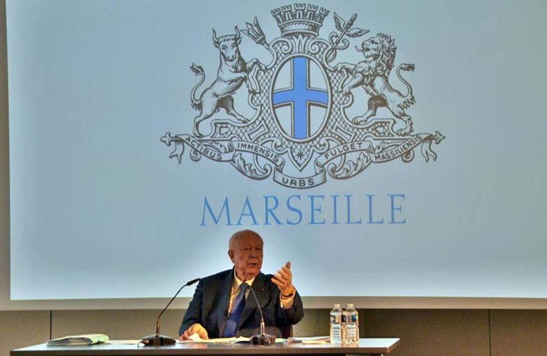 Jean-Claude Gaudin avait indiqué travailler sur des mémoires lors des derniers voeux à la presse en tant que maire de Marseille (photo : F.Dubessy)