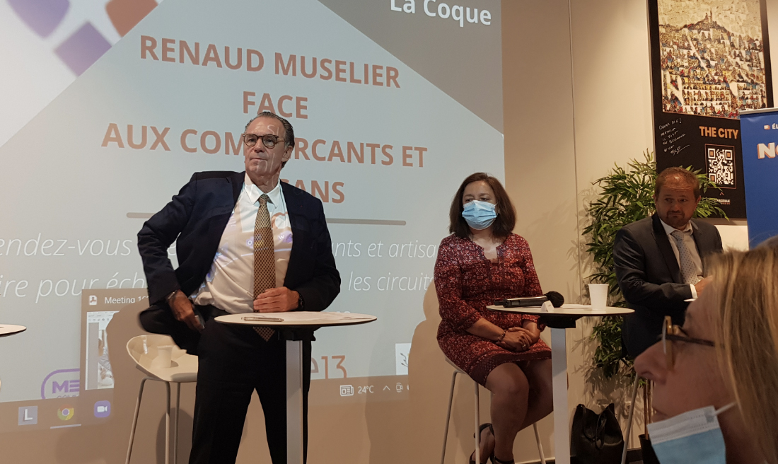 Audrey Lucchinacci a invité Renaud Muselier à s'exprimer face aux commerçants et aux artisans du département (photo: F.Dubessy)