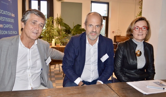 ​De g. à dte :  Franck Paoli (Connect Pro), Alexandre Flageul, directeur général de Sofipaca et Marie Desportes (Turenne Capital) respectivement président, sécrétaire et vice-présidente  d’Ambition Capital. ©NBC