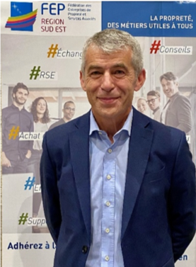 Laurent Prevert, dirigeant de l’entreprise marseillaise Marie Eugénie, est le nouveau président de la FEP Sud-Est. Photo©Monde de la Propreté Laurent Prevert, dirigeant de l’entreprise marseillaise Marie Eugénie, est le nouveau président de la FEP Sud-Est. Photo©Monde de la Propreté