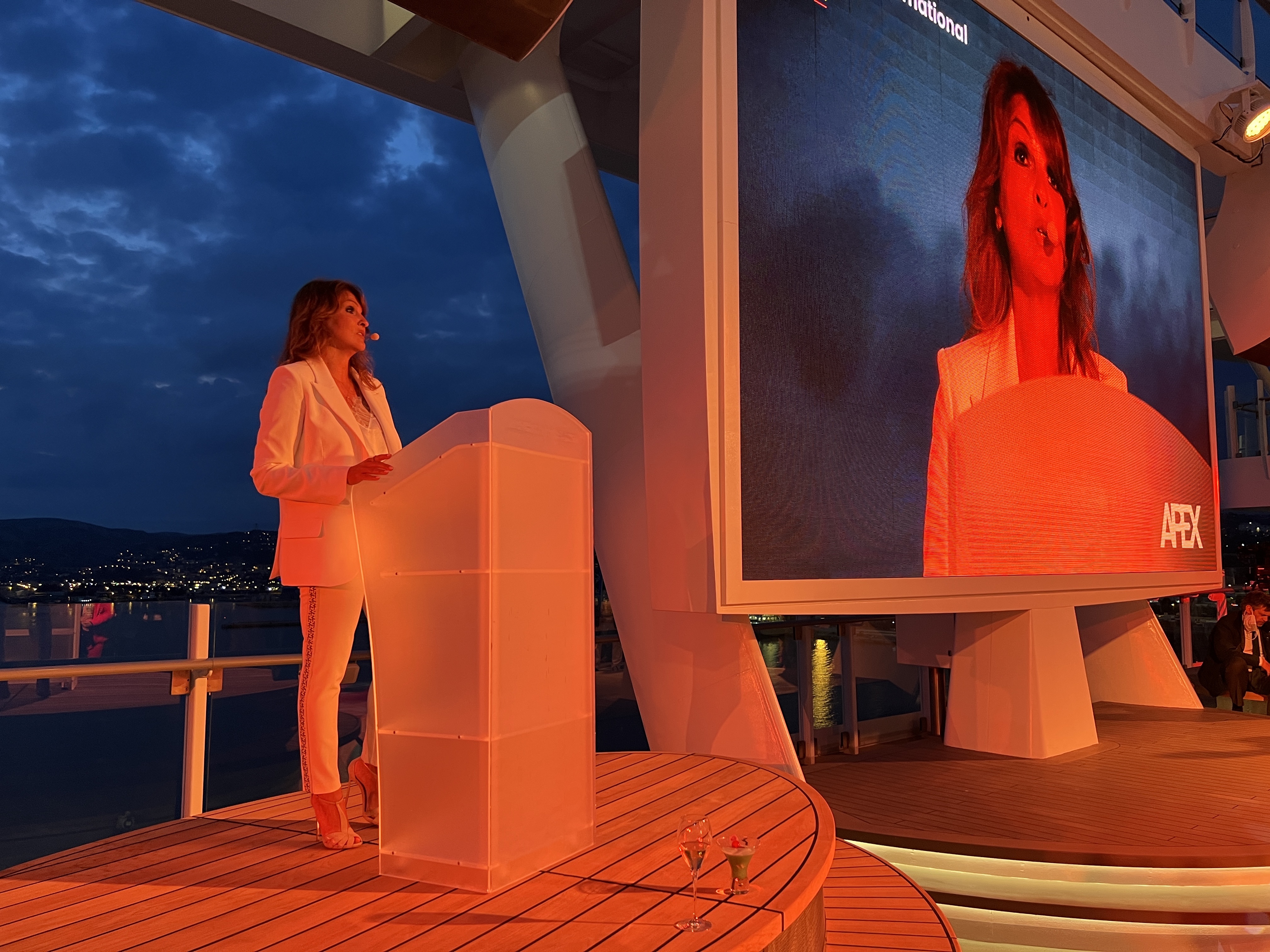 Nathalie Hagege, présidente de l’Apex à bord du Costa Smeralda. ©NBC Nathalie Hagege, présidente de l’Apex à bord du Costa Smeralda. ©NBC