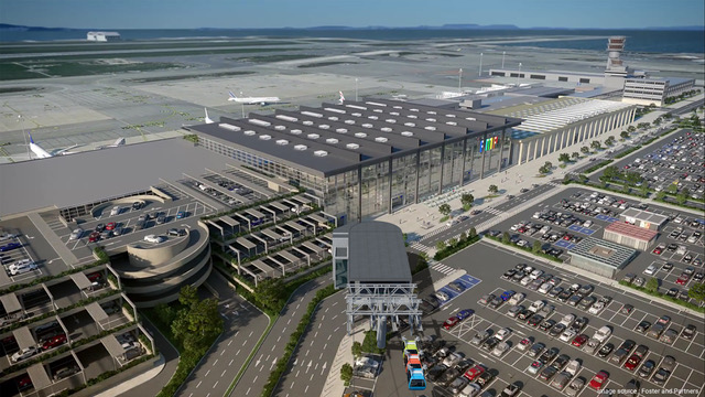 La gare du Funitel jouxtera l'aérogare coeur d'aéroport en cour de construction. La gare du Funitel jouxtera l'aérogare coeur d'aéroport en cour de construction.