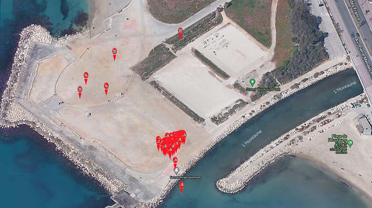 Cartographie des déchets réalisée avec les smartphones, drônes et caméras de Litter Snap. © DR