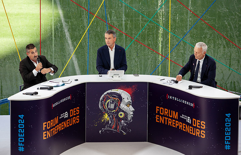 Frédéric Souillot, secrétaire général de Force Ouvrière et Patrick Martin, président du Medef © Thierry Vaudé