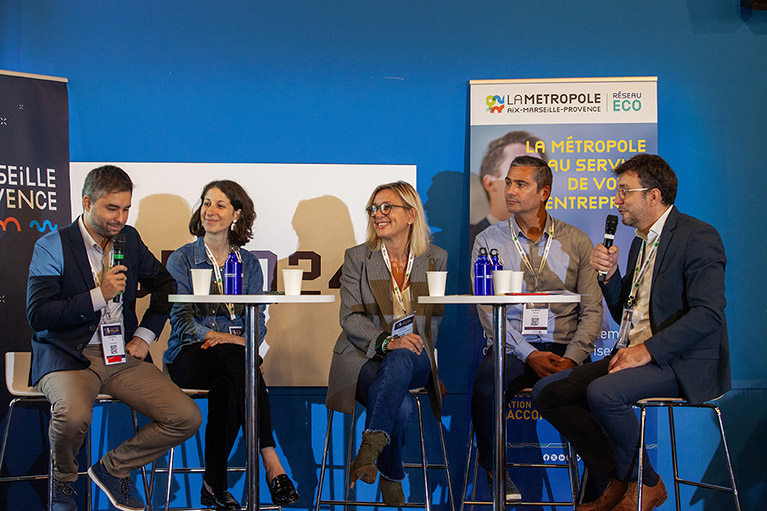 De g à d : Kai Hashimoto, Juliette Spinnato, Emmanuelle Charafe, Patrice Bendahan et Hervé Graulier © Thierry Vaudé