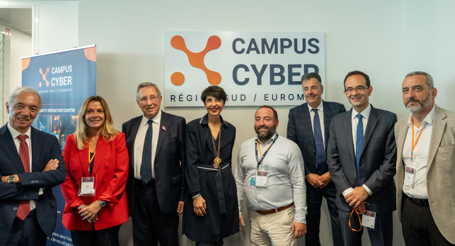 Le Campus cyber Région sud Euromed, cofondé par Unitel Cloud Services, l’Aéroport Marseille-Provence, CMA CGM, la Cepac et la FDJ, a été inauguré le 22 octobre. © Campus Cyber