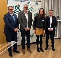 Franck Alexandre, Laurent Fromageau, Paquerette Demotes Mainard, Marc Vicendonne lors de la présentation des résultats 2024 du Crédit Agricole Alpes Provence
