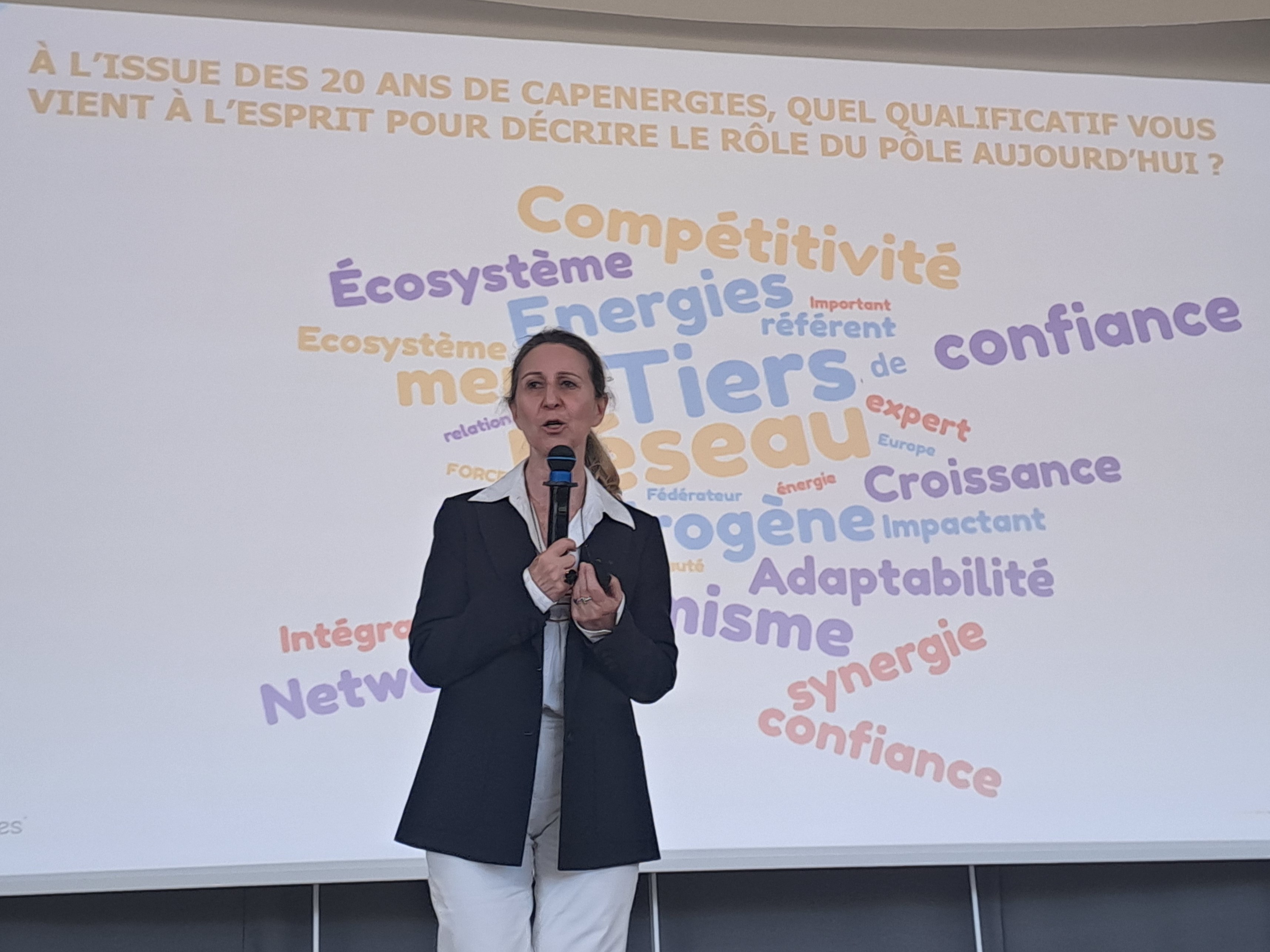 Annaïck Juhuette-Jouenne, directrice générale de Capenergies, a recueilli la perception des membres sur l'apport du pôle dans leur activité. (Photo JC Barla)