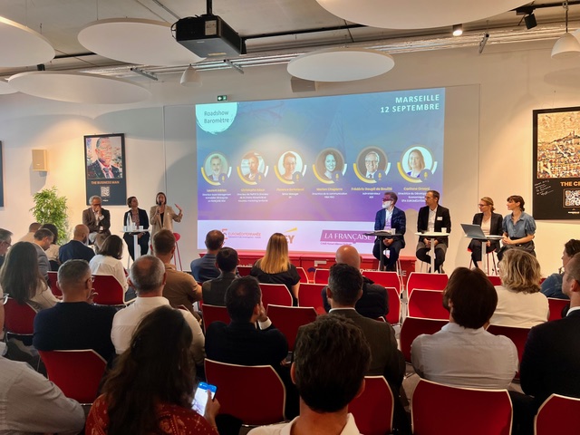 Quatrième étape du roadshow ADI à Marseille : présentation du 3e Baromètre des implantations tertiaires, le 12 septembre 2025. ©NBC