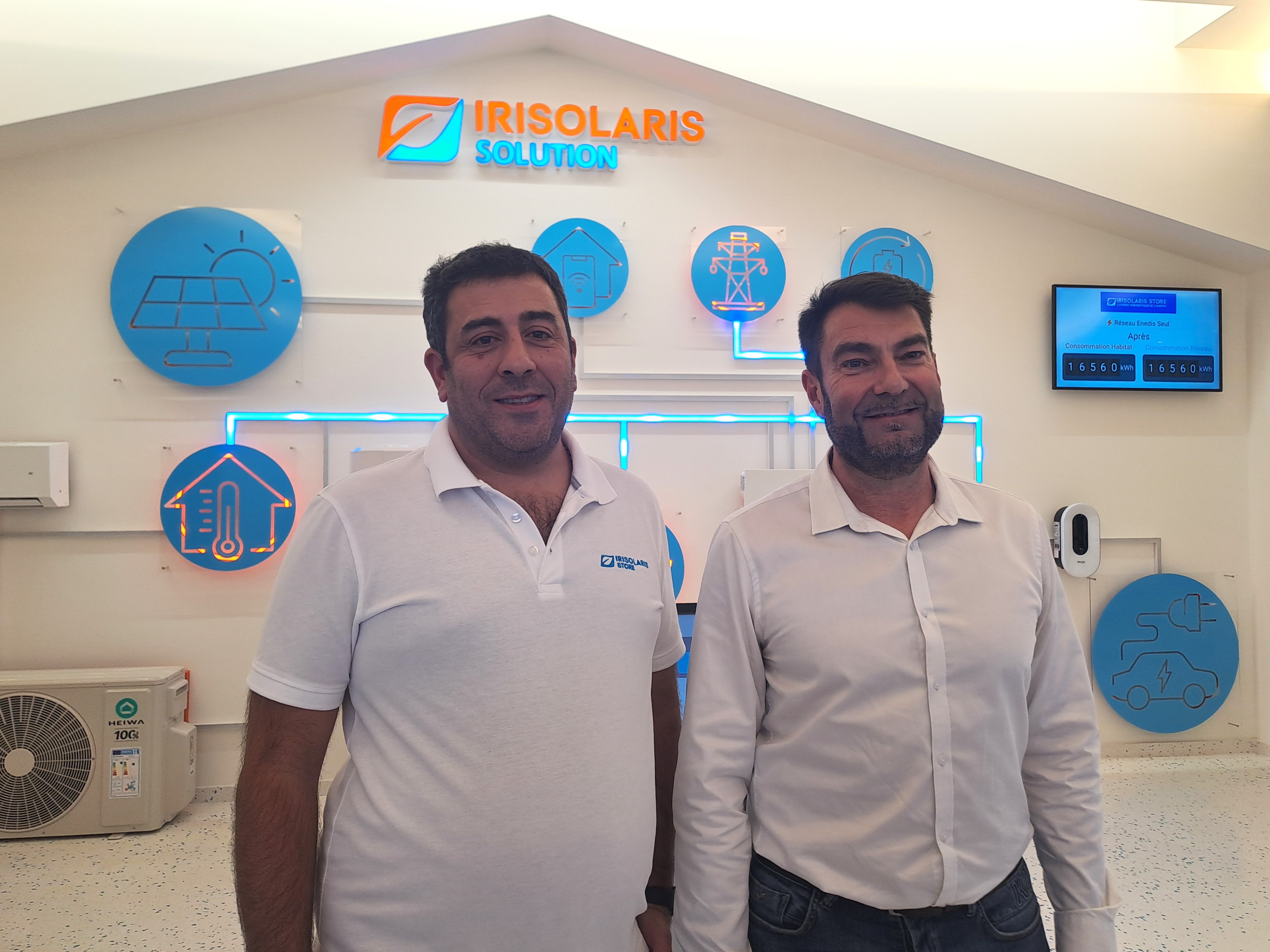 Charles Nucci, président d'Irisolaris, et Sébastien Vilafranca, directeur d'Irisolaris Store. (Photo JC Barla)