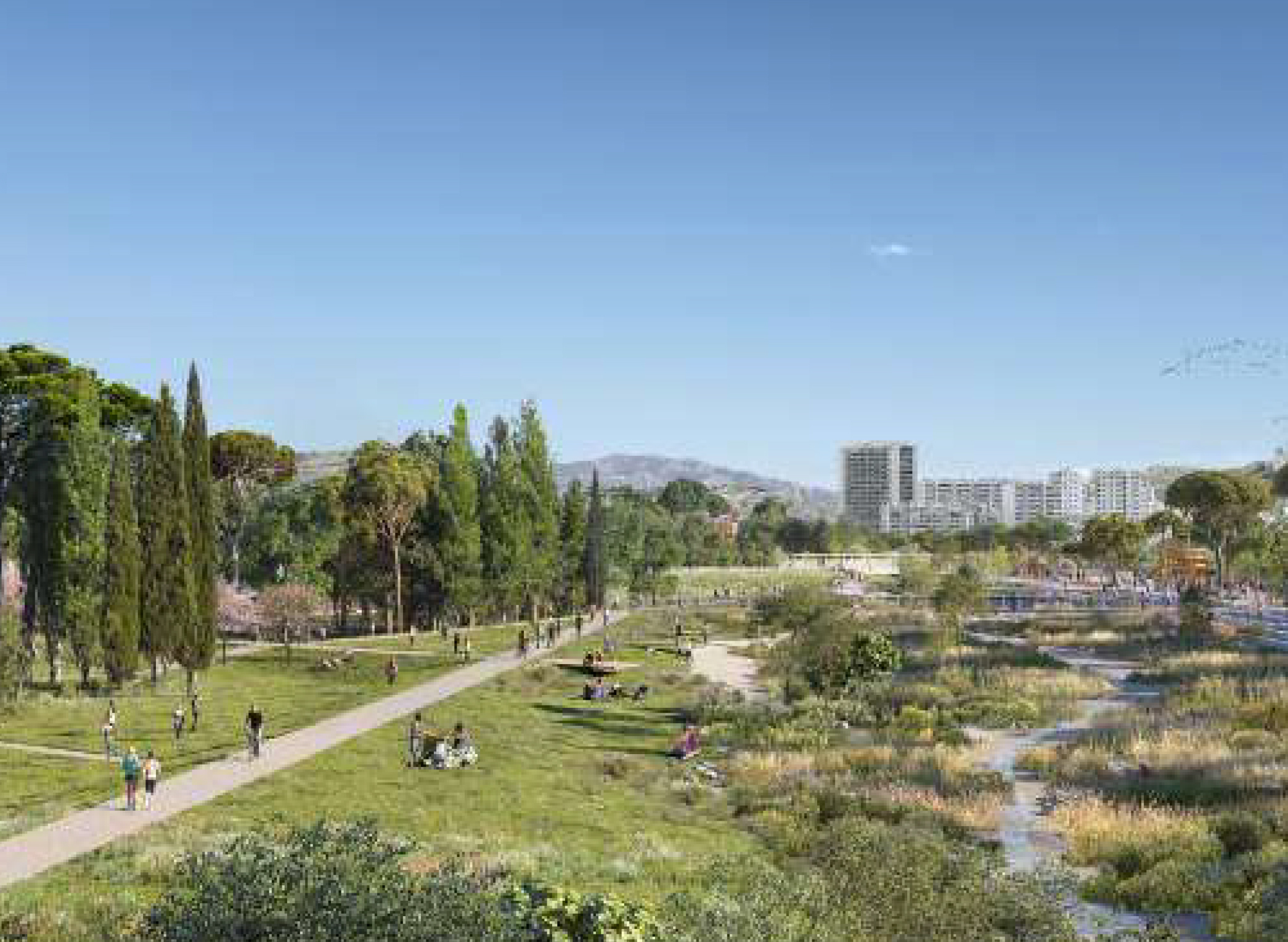 Le projet d'aménagement du parc du ruisseau des Aygalades porté par l'équipe Michel Desvignes paysagiste. © Michel Desvignes