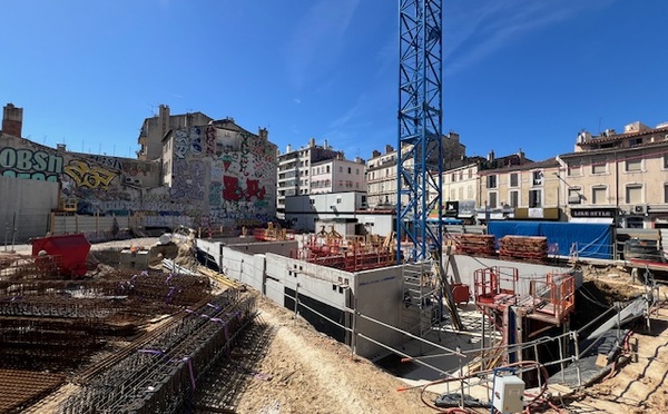 Près du marché du Soleil, du Toyoko Inn et de la Gare Saint-Charles, le campus OMNES Education sort de terre. ©NBC