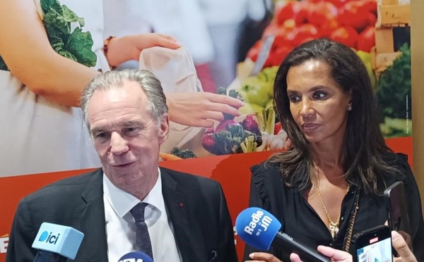 Renaud Muselier, président de la Région Sud et Karine Lemarchand, lors de l'opération "L'amour est tout près".  © SF