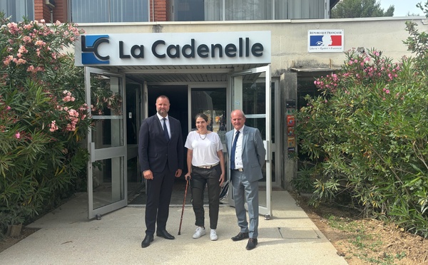 Romain Birot, Nathalie Benoit et Pierre Durand, lors de l'inauguration du campus de la Cadenelle dont la deuxième phase des travaux est en cours. cp FB